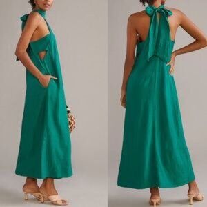 Anthropologie Green Maxi Dress